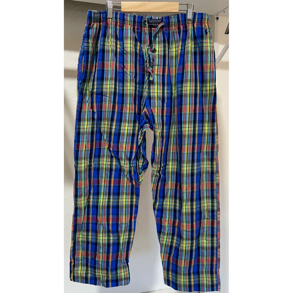 Polo Ralph Lauren Men's Multicolor Plaid Pajama Pants Sleepwear Bottoms Size L